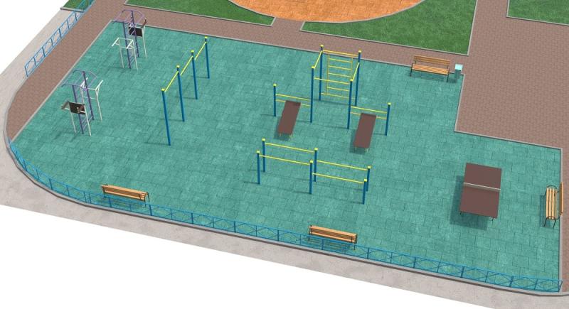 Проект спортивной площадки с столом теннисным в Волгограде