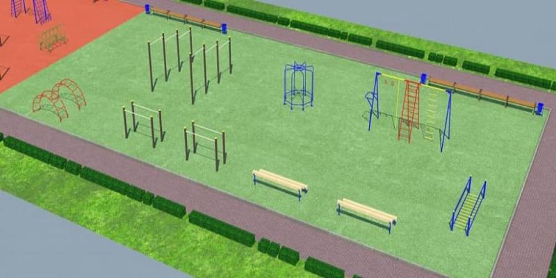 Проект детско-спортивной площадки для школы - детсада в Волгограде