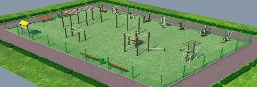 Проект спортивной воркаут площадки с уличными тренажерами в Волгограде