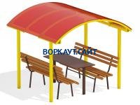 Стол и лавки под навесом МАФ 4005 в Волгограде
