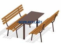 Дачный комплект из 2 лавочек и стола МАФ 1620 в Волгограде