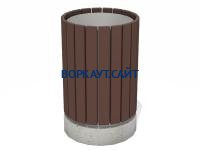 Урна деревянная круглая с бетонным основанием МАФ 1632 в Волгограде