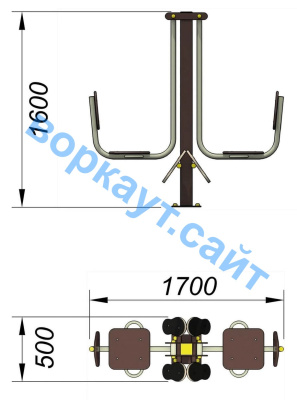 Уличный тренажер "Жим ногами горизонтальный " УТ 003 в Волгограде