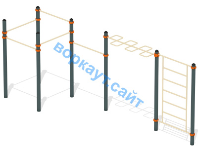 Воркаут турники с шведской стенкой и рукоходом  ВС-21 в Волгограде