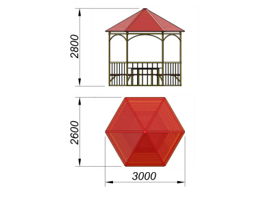 Беседка со столом и лавками МАФ 4121 в Волгограде