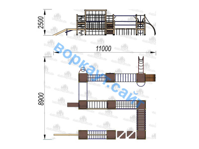 Детский спортивный комплекс Полоса препятствий ДСК 3116 в Волгограде