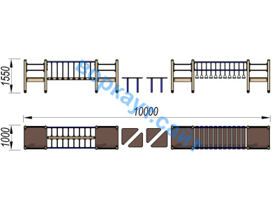 Детский спортивный комплекс Двойной мостик ДСК 3115 в Волгограде