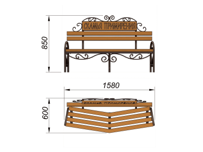 Скамья примирения МАФ 1610 в Волгограде