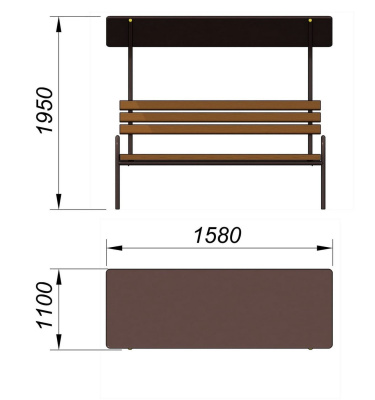 Лавочка под навесом МАФ 1607 в Волгограде