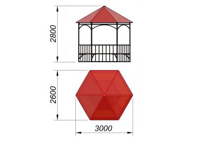 Беседка с лавками и полом МАФ 4122 в Волгограде
