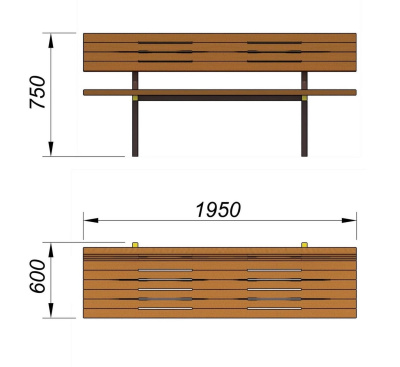 Диван уличный МАФ 1608 в Волгограде