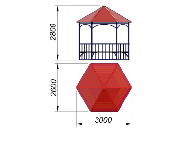 Беседка с лавками МАФ 4120 в Волгограде