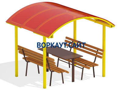 Стол и лавки под навесом МАФ 4005 в Волгограде