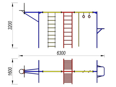 Гимнастический комплекс с баскетбольным щитом МАФ 3001 в Волгограде Гимнастический комплекс с баскетбольным щитом МАФ 3001 в Волгограде
